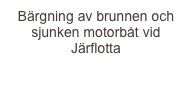 Bärgning av brunnen och sjunken motorbåt vid Järflotta