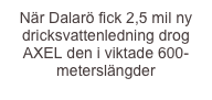När Dalarö fick 2,5 mil ny dricksvattenledning drog AXEL den i viktade 600-meterslängder