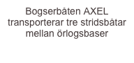 Bogserbåten AXEL transporterar tre stridsbåtar mellan örlogsbaser