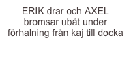 ERIK drar och AXEL bromsar ubåt under förhalning från kaj till docka